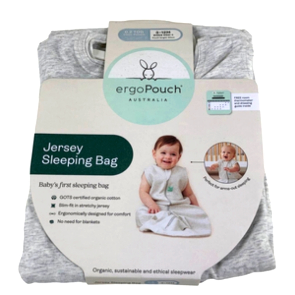 ErgoPouch Jersey Organic Cotton Sleeping Bag 3-12 Months 0.2 TOG Gre…